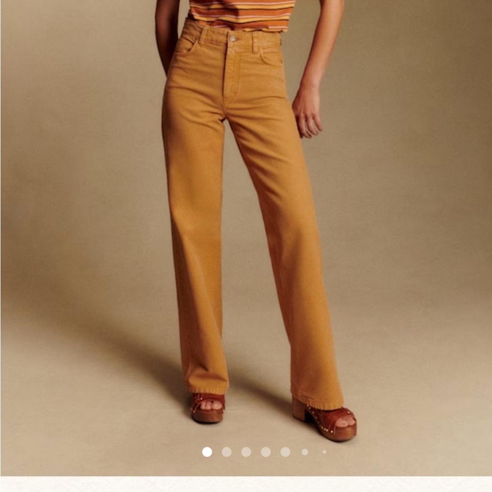 Sezane Mustard Wide-Leg Jeans